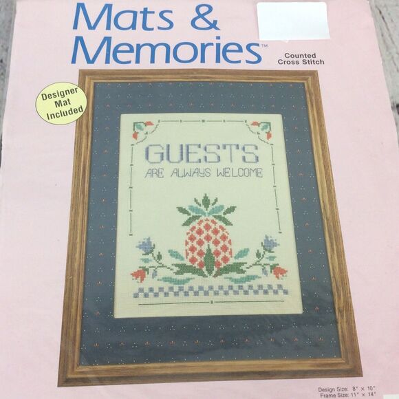 Mats & Memories Counted Cross Stitch Kit Needleform “Guests Are Always Welcome” - Picture 4 of 5